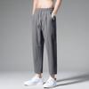 Pantalones de Verano Delgados de Seda de Hielo para Hombre Verano ins de Moda Transpirables de Secado Rápido Casuales Pierna Ancha Pantalones Deportivos Calientes