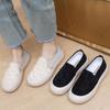 Sapatos de Pescador Estilo Chanel Femininos 2024 Primavera Novos Sola Grossa Slip-on Preguiçoso Sapatos Femininos Versátil Casual Sapatos de Lona