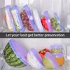 Tampas Populares de Silicone de Grau Alimentício para Conservar Alimentos, Conjunto de Seis Peças, Tampas Redondas Multifuncionais para Tigelas, Tampas de Vedação, Tampas de Silicone Elásticas