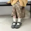 Zapatos Burcan de Plataforma Interna Elevada para Mujer con Forro de Felpa Grises Mary Jane Zapatos Mao de Invierno para Mujer Estilo Coreano Zapatos de Algodón de Lana