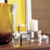 Fabricante Dourado Laranja Estilo Europeu Suporte de Velas de Vidro Cristal K9 Artesanato para Revenda Presentes Casamento Casal de Negócios Enfeites