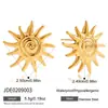 Brincos de Sol Europeus e Americanos Silenciosos, Luxo Acessível e Brincos de Aço Inoxidável 18K de Alta Qualidade, Design de Nicho em Joias Transfronteiriças para Mulheres