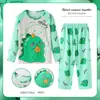 Pijama Infantil Calça Longa Feminina Meninas Primavera e Outono Estilo Princesa Roupas de Casa para Bebê Feminino Conjunto Outono e Verão Crianças de Meia-idade