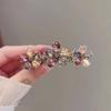 Exquisita Espiga de Trigo de Cristal con Diamantes Completos Nueva Horquilla de Pelo Pinza de Pelo de Medio Recogido de Gama Alta Pinza de Una Palabra Pinza de Primavera Moderna Pinza Horizontal Elegante
