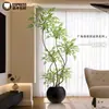 Decoração de Planta Verde Artificial, Planta de Vaso Interna Simulada de Bambu Nandina, Grande Ornamento de Chão para Sala de Estar, Paisagismo de Planta Biomimética de Luxo Leve