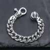 Atacado Pulseira de Prata 925 Caveira Grafite Grossa Masculina Única Tendência Personalizada Prata Tailandesa Joia Antiga Vintage