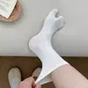 Meias de Algodão com Dedos Separados para Mulheres, Cano Médio, Femininas, Outono/Inverno, Estilo Japonês, Meias com Dedos Divididos, Casco de Ovelha, Versátil, 100% Algodão, Meias Largas