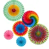 Conjunto de Flores de Leque de Papel Colorido Parede de Fundo diy Conjunto Decorações Penduradas para Shopping Center Decoração de Arranjo de Janela Flor de Papel de Aniversário