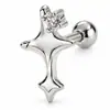 Aretes Micro-Incrustados de Acero Inoxidable Diseño Nicho Aretes de Circonita de Mariposa Aretes con Forma de Corazón para Perforación de Uña de Hueso de Oreja