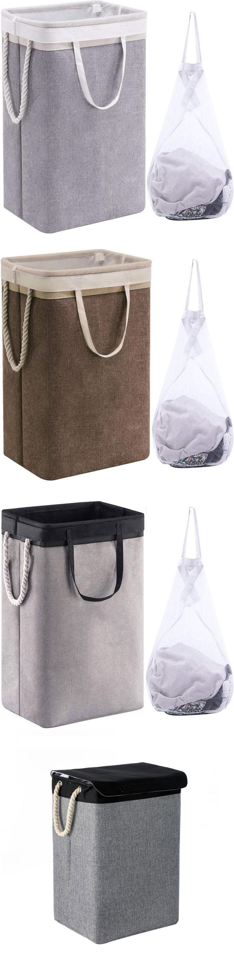 可折叠脏衣篮子-洗衣篮脏衣篓脏衣服收纳筐布艺脏衣篮-亚马逊收