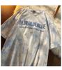 Tops Tie-Dye con Letras Bordadas, Conjuntos para Parejas, Camisetas de Manga Corta para Mejores Amigas para Mujer, Tops Holgados de Verano para Estudiantes 2025, Ropa de Mujer
