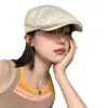 Gorra Retro Estilo Británico para Mujer, Boina Versátil para Primavera y Otoño, Moda de Sombrero Pequeño que Adelgaza la Cara, Tendencia para Circunferencia de Cabeza Grande