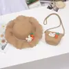 Bolsa Fresca Pequena Proteção Solar Chapéu de Sol Chapéu de Praia de Verão para Crianças Chapéu de Palha Ondulado Chapéu de Sol Dia das Crianças Presente de Aniversário