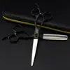 Tijeras de pelo personalizadas de media longitud de 6.0 pulgadas, color negro, para pared, tijeras de barbero, tijeras planas, tijeras para flequillo, tijeras de entresacar