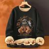 Suéter de lana de cordero para hombre, forro polar de invierno grueso, cuello redondo juvenil, abrigo holgado de otoño e invierno a la moda para hombre.