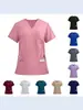 Uniformes de Enfermagem Tamanho Europeu e Americano, Roupas de Lavar, Roupas de Trabalho para Esteticista, Odontologia e Saúde Bucal, Conjuntos de Manga Curta