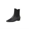 Botines Chelsea de piel de vaca lavada de alta calidad muy versátiles Otoño/Invierno 2026 tacón bajo grueso punta redonda piel genuina slip-on tobilleros para mujer