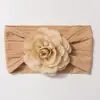 Nova Faixa de Cabeça Elástica Jacquard Europeia e Americana para Bebê Laço de Cabelo Fofo de Cor Pura Florzinha para Crianças Acessórios Finos para Bebê Quatro Estações