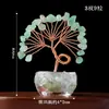 Adornos de Árbol de la Fortuna de Cristal Natural Suerte para la Fortuna Árbol de la Vida de Citrino Base de Cornucopia Esmaltada Adornos para Coche