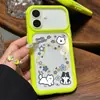 Borde colorido, diseño de ventana grande, adecuado para exhibir fotos, estrellas, cachorros y patrones de dibujos animados; Funda de teléfono estilo coreano para iPhone 17 y 18