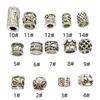 Cuentas de plata antiguas de agujero grande transfronterizas, pulsera de mano, cuentas de barril, cuentas para jugar, cuentas sueltas, accesorios DIY de plata de Xizang, cuentas para joyería, venta al por mayor