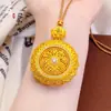 Colgante de Brújula de Ocho Tesoros Giratoria Chapada en Oro de Latón para Hombres y Mujeres, Colgante de Cadena para Suéter de Lujo Ligero de Gama Alta, Alta Retención de Color, Versátil
