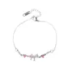 Simples e Versátil, Fashion e Prático para o Dia a Dia, Design Exclusivo Pulseira de Laço com Pedras Rosa, Luxo Leve, Alta Qualidade, Joia de Mão Personalizada para Mulheres