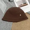 Sombrero de Pescador Suave y Esponjoso de Cara Delgada Liso para Otoño e Invierno para Mujer, Sombrero de Cubo Cálido para Circunferencia de Cabeza Grande, Fedora Versátil de Invierno