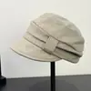 Sombrero tipo cubeta plisado de cúpula retro japonés para mujer 2026 Otoño/Invierno temperamento simple gorra de repartidor nicho cálido sombrero ecuestre moderno
