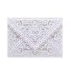 Lindo cartão de casamento com corte a laser, cartão de felicitações com envelope de renda estilo europeu, convite de casamento, cartão de felicitações de feriado, em estoque