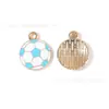 Accesorios de Fútbol Coloridos Estilo Deportivo Piezas de Esmalte Colgantes de Aleación para DIY Cadenas para Teléfono Llaveros Dijes Hechos a Mano