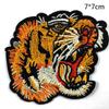 Adhesivo para Ropa Parche de Tela Bordado Exquisito Cabeza de Lobo Salvaje Cabeza de Tigre Animal Ropa Mochila Escolar Agujero Parche Bordado Parche