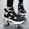 Patines de cuatro ruedas para patinaje agresivo, patines en línea para adultos, retráctiles, transporte personal, zapatos transformables, zapatos con ruedas para estudiantes