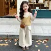 Conjunto Infantil Estilo Outono 2026 Novo Estilo Roupa para Bebê Menina Início do Outono Elegante Moderno Malha para Primavera e Outono