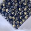 Venta al por mayor de cuentas de pintura al óleo doradas de 10 mm, cuentas sueltas de resina con agujero recto, material para pulseras hechas a mano.