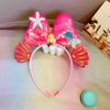 Diadema con lazo de lentejuelas de malla para parque de atracciones, versión coreana de diadema roja de red, linda y dulce, accesorios para el cabello, tocado al por mayor
