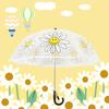 Lindo Paraguas Transparente Arqueado con Apertura Manual Sonrisa Girasol Paraguas para Niños Niños y Niñas Paraguas para Bebé Paraguas Transparente de Mango Largo para Niños