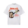 Camiseta unisex de manga corta vintage Metallica Hammer of Justice con diseño estampado directo, cuello pequeño, marca moderna de media manga
