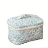 Bolsa de Maquillaje de Algodón Linda y Fresca 2026, Bolsa de Almacenamiento de Artículos de Tocador Portátil de Nicho, Bolsa Caja Linda Estilo Ins Floral