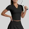 Camiseta deportiva tipo polo de tenis, camiseta deportiva de fitness de manga corta con cuello para correr al aire libre en verano, secado rápido, ropa de yoga