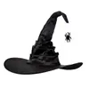 Sombrero de Bruja Plisado Negro de Halloween Fiesta Harry Potter Sombrero de Mago Baile de Graduación Sombrero de Bruja Puntiagudo de Mago