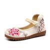Sapatos Baixos, Solas Tbottomon, Sapatos de Tecido Bordado, Sapatos de Bico Grande para Primavera e Outono, Sapatos de Mãe, Sapatos Femininos de Tira Única