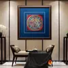 Pigmento Mineral Natural de Nepal Chapado en Oro Mantra de Seis Caracteres del Tíbet Mandala Pintado a Mano Pintura Decorativa Pintura Colgante Thangka