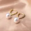 Brincos Japoneses e Coreanos com Micro-Incrustações de Imitação de Diamante Brilhante e Pérolas para Mulheres, Brincos Elegantes e de Alto Padrão, Brincos Únicos e Bonitos
