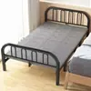 Cama individual plegable para uso doméstico, cama doble para viviendas de alquiler, cama de hierro para adultos para dormitorios de oficina, cama sencilla para siestas y descansos para comer
