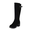 Fivela de Cinto Bico Redondo Fosco Botas de Equitação de Cano Alto Botas Longas Comércio Exterior Tamanho Grande Botas Femininas C8651