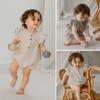Romper Fino de Nuevo Estilo para Bebé de Verano Estilo Ins Mono de una Pieza con Mangas Volantes Estilo Nórdico para Niños Traje para Gatear
