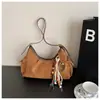Bolso Transfronterizo de Gamuza para Mujer Gran Capacidad Nuevo Otoño e Invierno 2025 Bolso Cruzado Retro Escarchado Bolso Dumpling para Viajar
