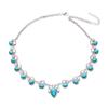 Europa y Estados Unidos recomiendan collar personalizado de marca con turquesa, estilo bohemio de moda, collar de flor blanco verde