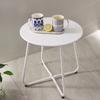 Mesa de Canto Redonda Simples Nórdica para Sala de Estar de Apartamento Pequeno Mesa de Centro Cor Sólida Estilo Ins Mesa Redonda Casual de Ferro Cor Morandi
